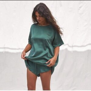 Lunya silk sleep tee set